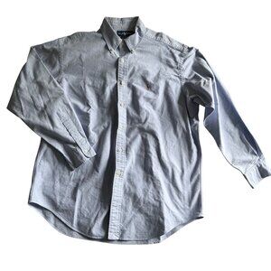 Ralph Lauren 100% Cotton Oxford Yarmouth Button Down Shirt Men 16.5/34 Blue
